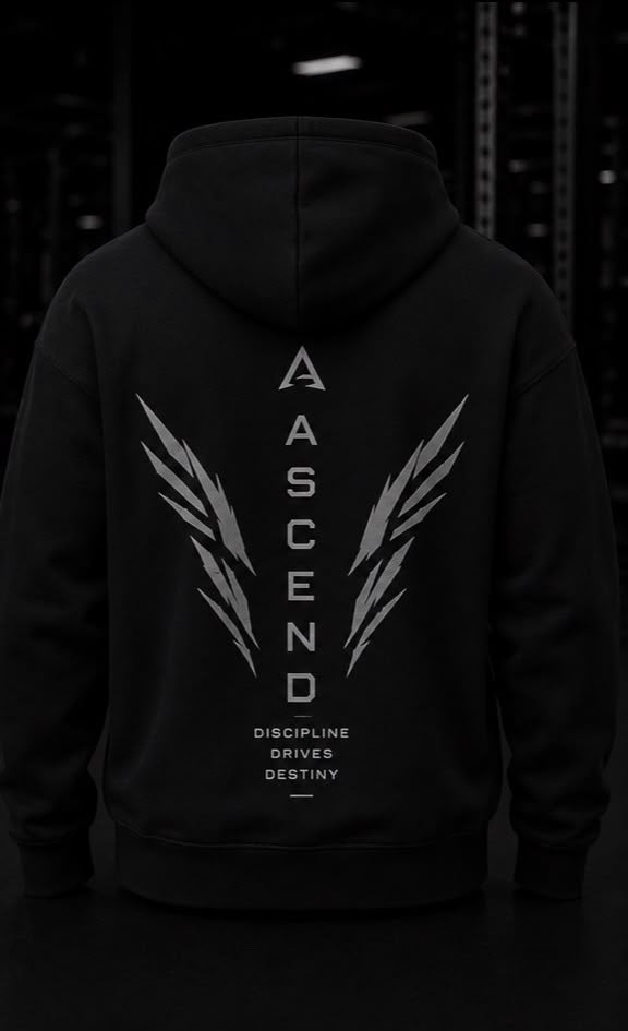 ASCEND 2-in-1 Zip Hoodie – Black